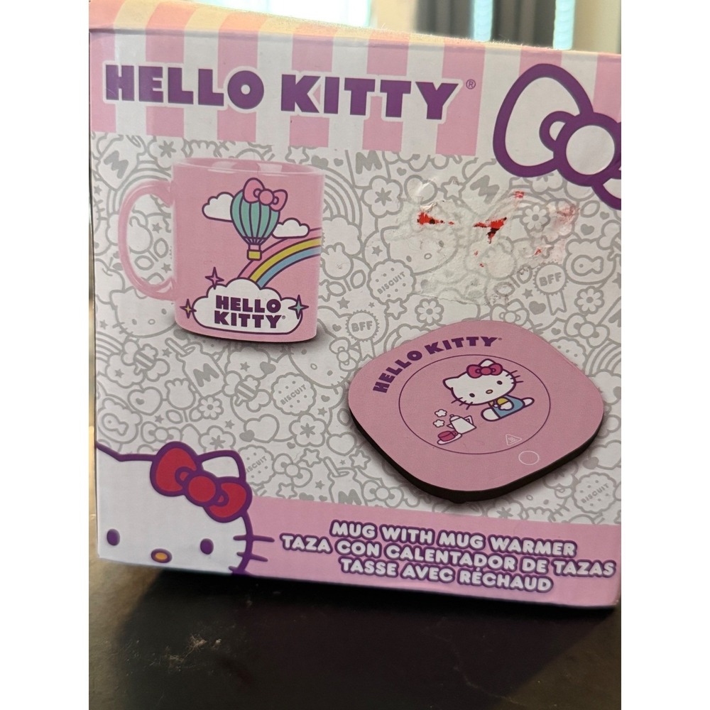 Hello Kitty Mug with Mug Warmer Set New in Box Sanrio Licensed Pink Gift Set